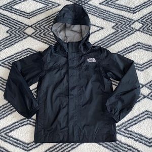 The North Face Zipline Hooded Lightweight Rain Jacket Black Boy Size Small 7/8